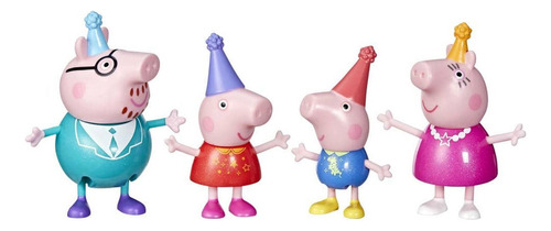 Peppa Pig Set De 4 Figuras - La Fiesta Familiar De Peppa