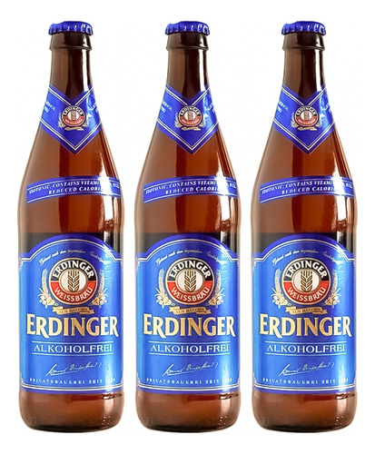 Tripack Cerveza Erdinger Alcoholfrei 500ml C/u