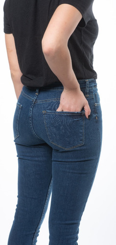 Jean Chupin Al Cuerpo Tiro Alto Color Azul Mujer - Mizu