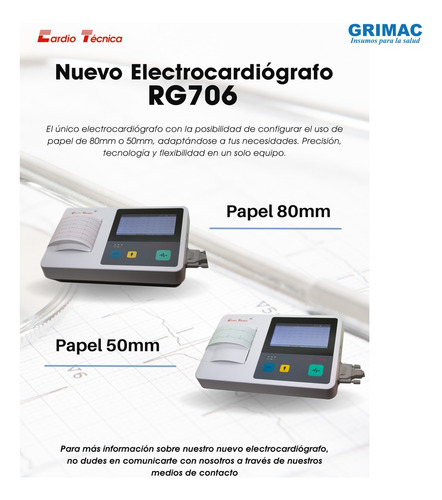 Electrocardiógrafo Cardiotecnica Rg706 Ecg Hasta 6 Canales