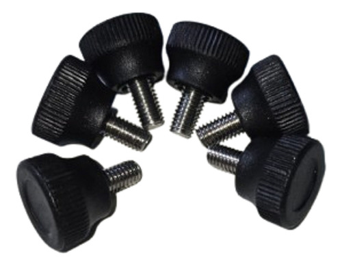 Manípulo Botão Plástico/inox Macho M6x10mm Ext20mm C/10pçs
