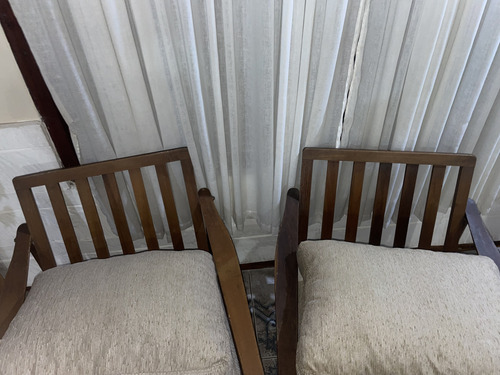Par De Sillones Antiguos Escandinavos Marrón Liso (Usado)