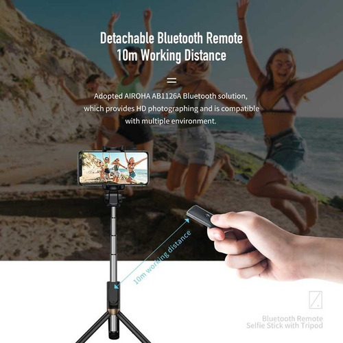 Selfie Bluetooth Com Controle & Tripé Da Rock