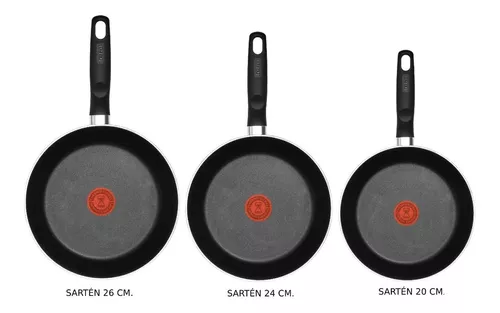 Set Sartenes Tefal 20cm/24cm/30cm Hard Titanium +