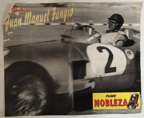 Antiguo Poster Lamina Juan Manuel Fangio El Grafico