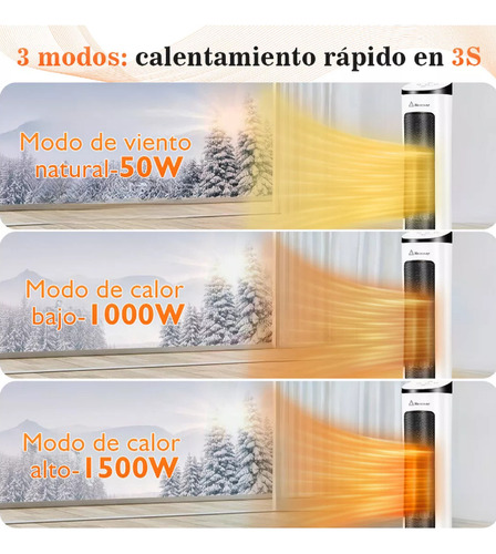 Calefactor Eléctrico De Torre Con Control Remoto,1500w
