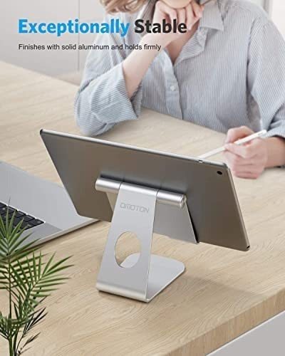 Soporte De Escritorio Para iPad Omoton iPad 10.2/9.7 Silver