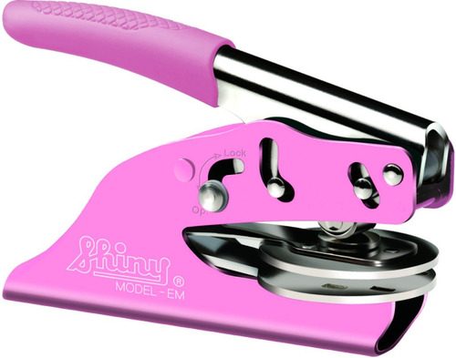 Sello Seco Relieve Pinza Grabado Shiny 41mm Negra Plata Rosa