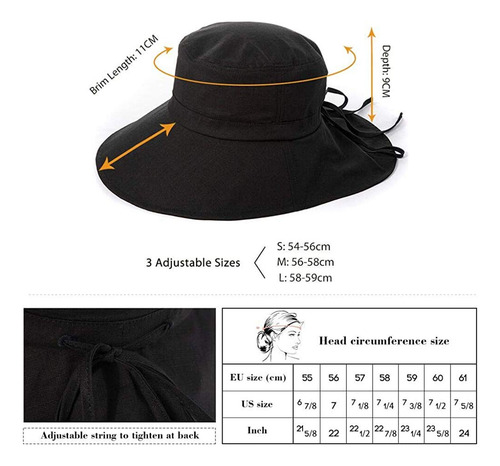 Gorra De Verano Para Mujer, Algodón, Upf 50, Con Cordón