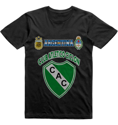 Remera Infantil Negra Club Atletico Ciclon Chivilcoy