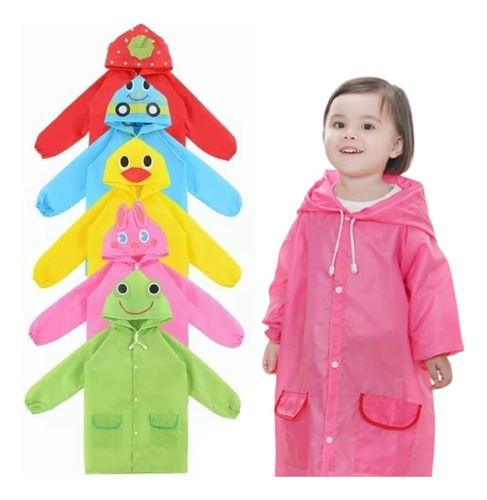 Chubasquero Infantil Impermeable Poncho Para Lluvia