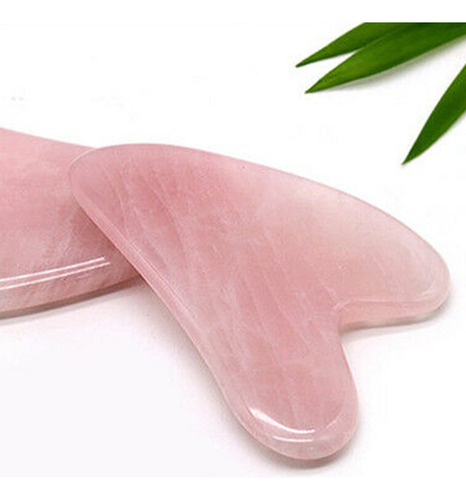 Piedra Guasha De Cuarzo Rosa Natural For Rostro, Cuello Y
