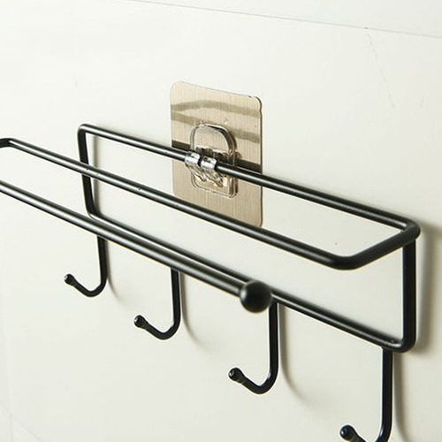 10pcs Ganchos Adhesivos Cocina Baño Reusables Sin Bordes Dorado