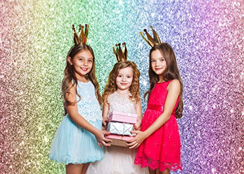 Rainbow Backdrop For Birthday Glitter No Sparkle Photo