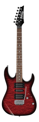 Guitarra eléctrica Ibanez RG GIO GRX70QA de álamo transparent red burst con diapasón de amaranto