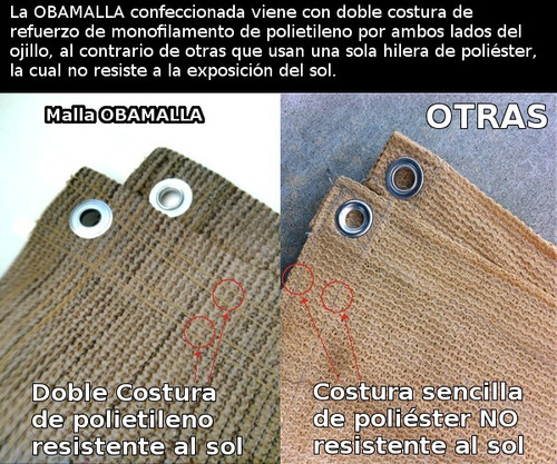 Obamalla Tela Sombra 95% Verde 2x2.8m B/o (doble)