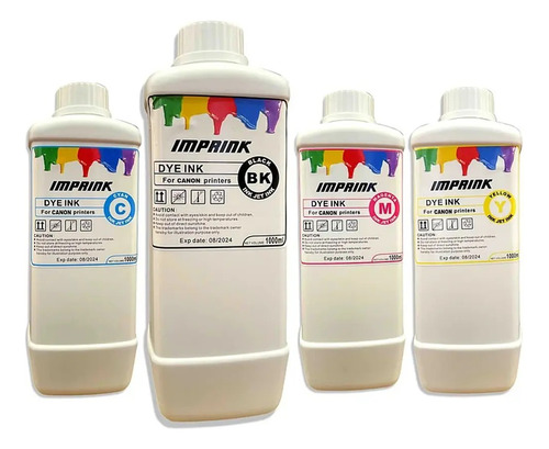 Pack Tinta Dye 4litros Para Canon Premium Marca Imprink