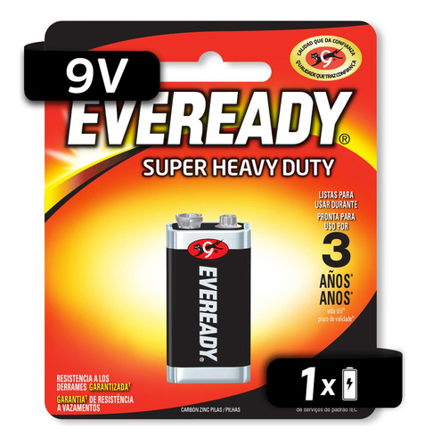 Pila Eveready Carbon Zinc 9v Cuadrada