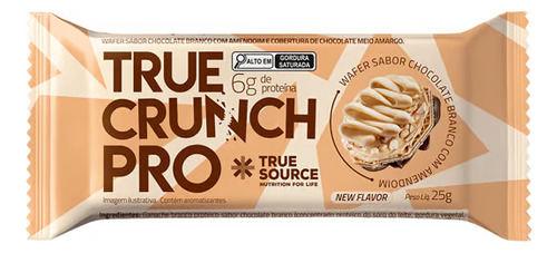 3 True Crunch Pro Cookies, Chocolate Meio Amargo E Amendoim