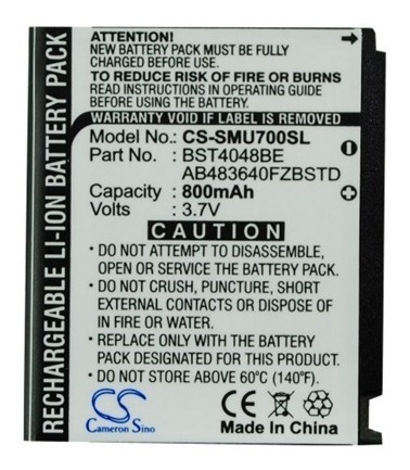Bateria P/ Celular Samsung 3.7dc 800 Mah 2.96wh Litio