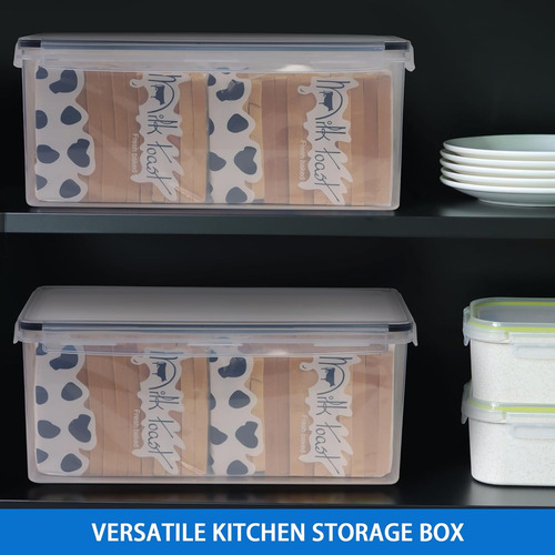 Paquete De 2 Cajas De Pan, Contenedor De Pan De Plásti...
