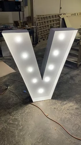 Letras Numeros Gigantes 60 Cm Alto - Mdf, Luz Led