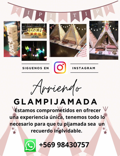 Arriendo Carpas Tipi Con Todo Lo Necesario Para Una Pijamada