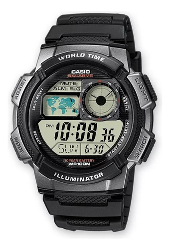 Reloj Casio Ae-1000w 1b Original Hora Mundial 