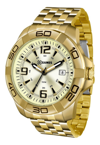 Relógio X-games Masculino Xmgs1023 C2kx Dourado Aço Analog
