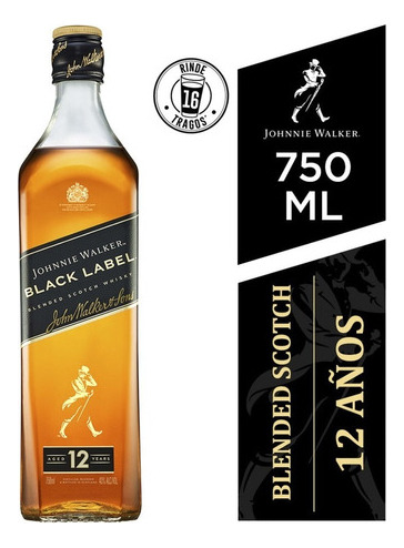 Whisky Johnny Walker Black Etiqueta Negra 750ml 