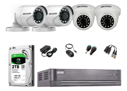 Kit 4 Camaras De Seguridad Full Hd 1080p Hikvision 2tb P2p