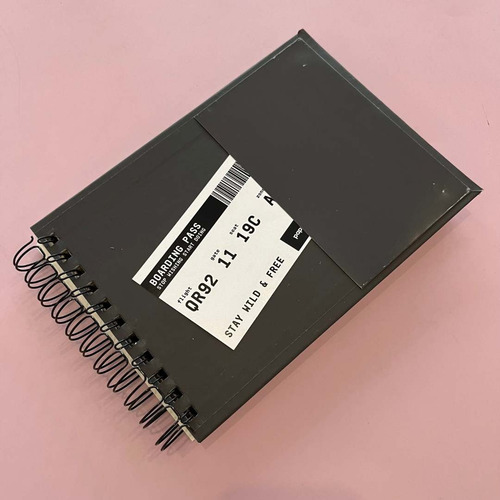 Cuaderno Bitacora De Viaje Con Stickers Y Señalador Color Worldmap Negra