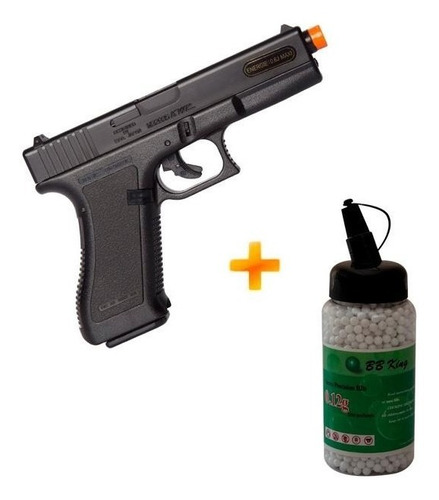 Kit Pistola Spring De Airsoft Glock G7 Kwc + 2.000 Bb's