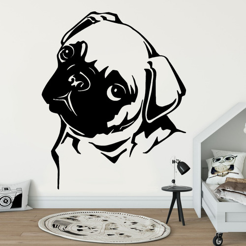 Adesivo De Parede - Pug Cachorro Amigo Dog Amor Companheiro