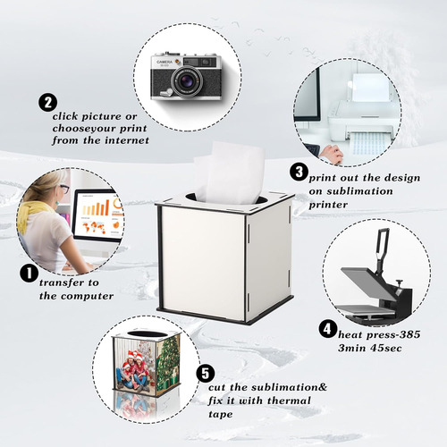 6 Cajas De Sublimación Pañuelos De Papel De Transfere...