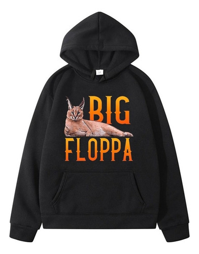 Tops Big Floppa Meme Cute Caracal Cat Impreso Sudaderas Con