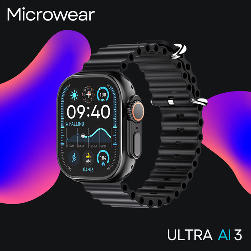 Smartwatch 5g Ultra 3 Ai 16gb Serie 10 Chip 4pulseira Câmera Preto Preto Preto
