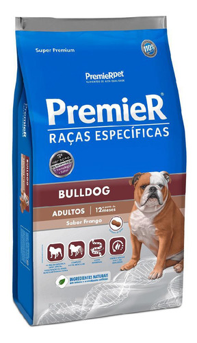 Ração Cães Premier Raças Especificas Bulldog 12kg