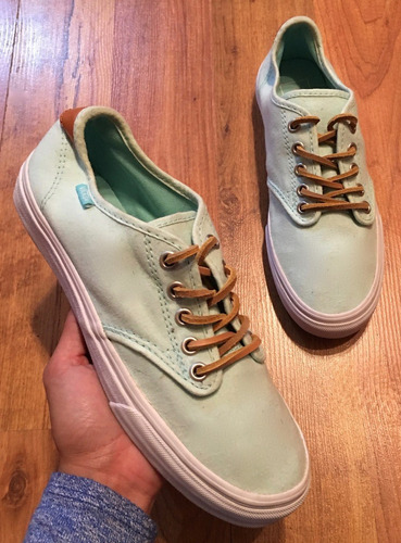 Tenis Vans Mint Plataforma De Temporada Agujetas Piel 24.5!!