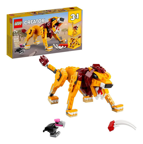 Lego Creador 3in1 Wild Lion 31112 3in1 Kit De Construcción D