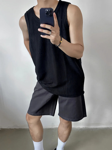 Camiseta Casual Holgada Sin Mangas Para Hombre, Camiseta De