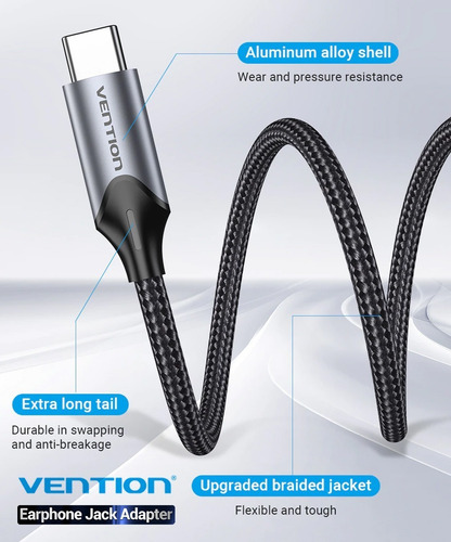 Imagen 3 de 4 de Vention Usb 3.1 Tipo C - Mini Jack 3.5mm Audio Microfono Dac