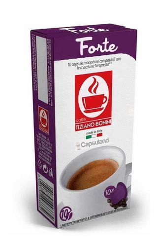 Caja 10 Capsulas Cafe Bonini Forte Nespresso Capsuland