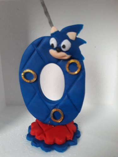 Vela Sonic Decorada Biscuit 0 Anos