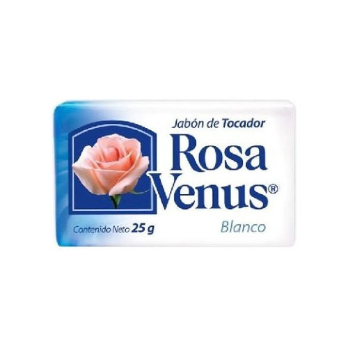 Jabón De Tocador Rosa Venus Blanco De 25 Grs