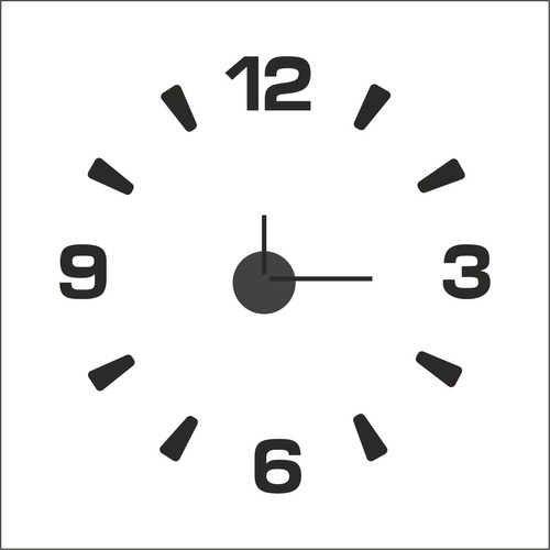 Reloj Pared 3d Mod Minimalista Negro Hasta 90cm Diam Madera