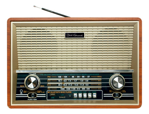 Parlante Mlab 8733 Retro Grund Bluetooth Usb Fm Color Café
