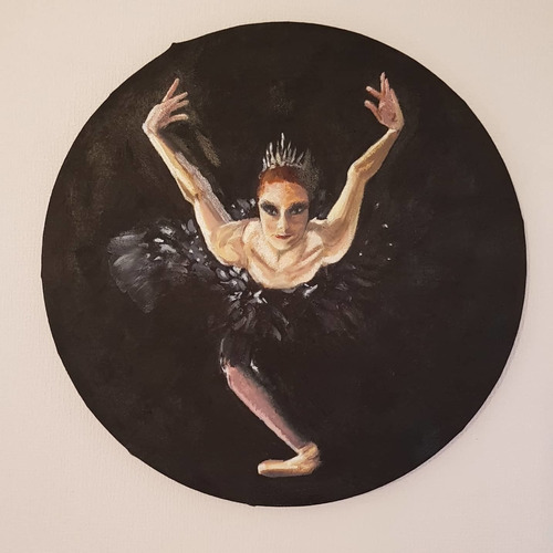 Pintura Cuadro Óleo Ballet Cisne Negro