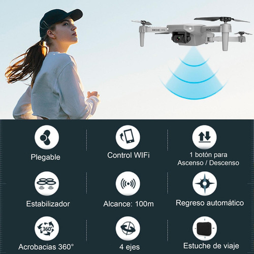 Imagen 4 de 7 de Drone Vak K1 Doble Camara 4k Wifi Video Control 360 6 Ejes