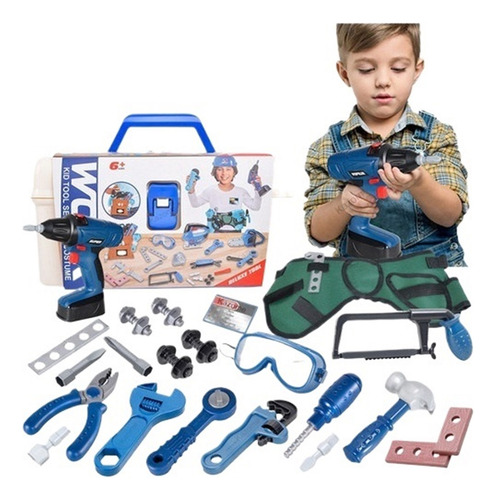 A Juguete Herramientas Niño Caja Taladro Infantil Accesori